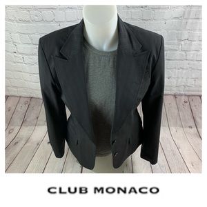 CLUB MONACO BLACK/WHITE PINSTRIPED BLAZER - SZ L